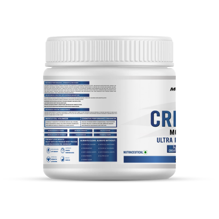 MG Creatine Monohydrate Powder – 100g (33 Servings) | Ultra Pure HPLC-Tested
