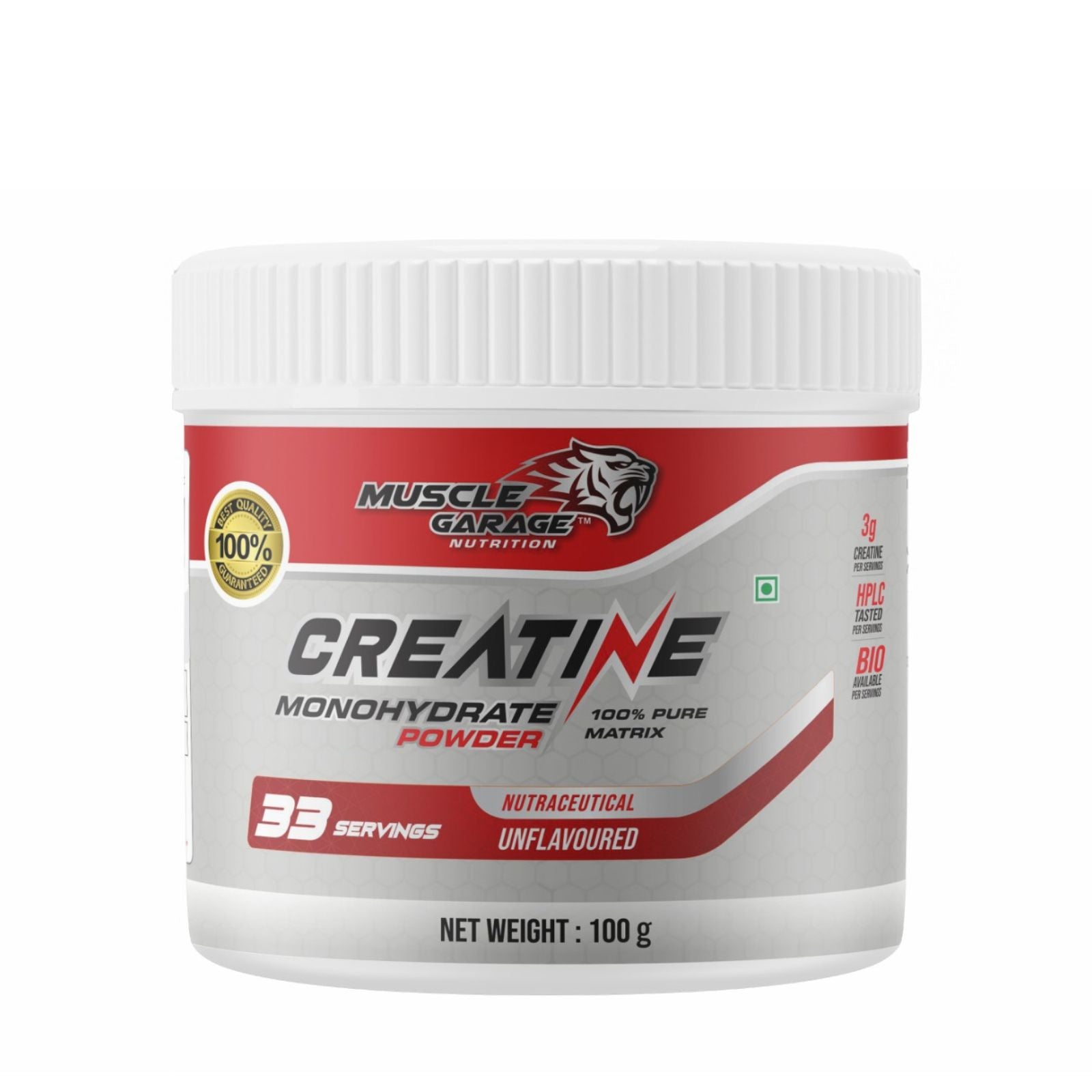 MG CREATINE MONOHYDRATE POWDER 100GM (Unflavoured, 33 SERVINGS)