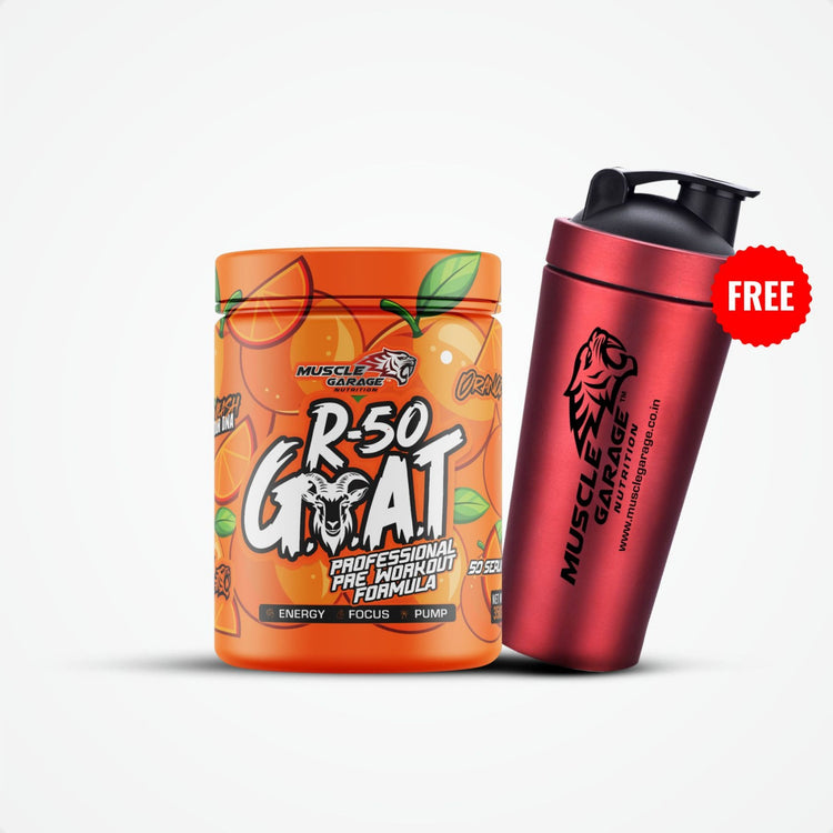 Muscle Garage R-50 Goat Pre-Workout- 50 Servings Get FREE Steel Shaker