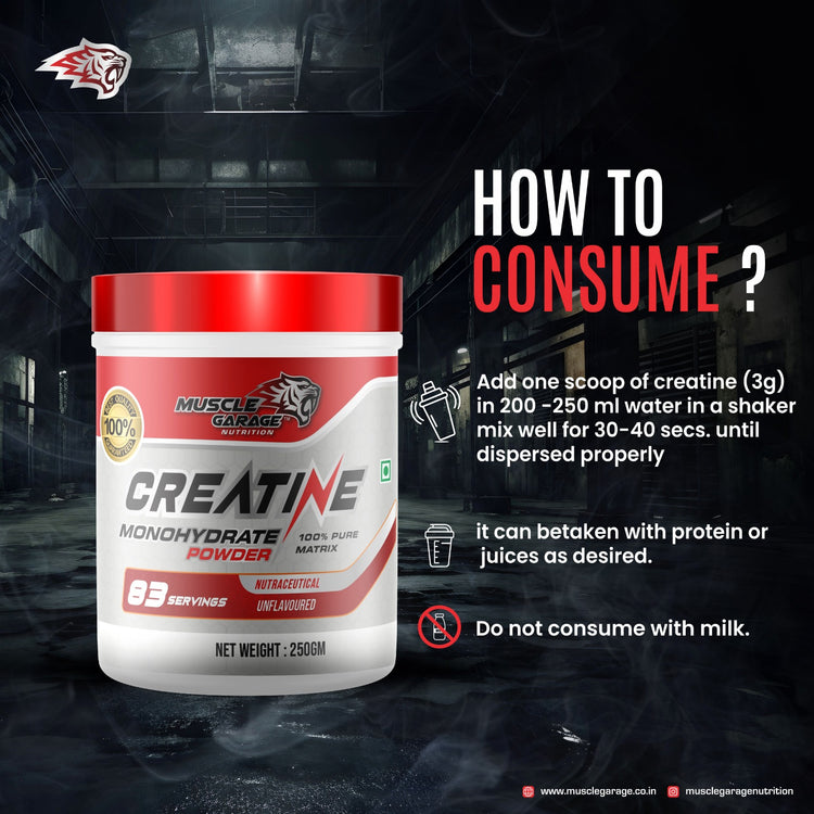 MG CREATINE MONOHYDRATE POWDER (250GM, 83 SERVINGS)