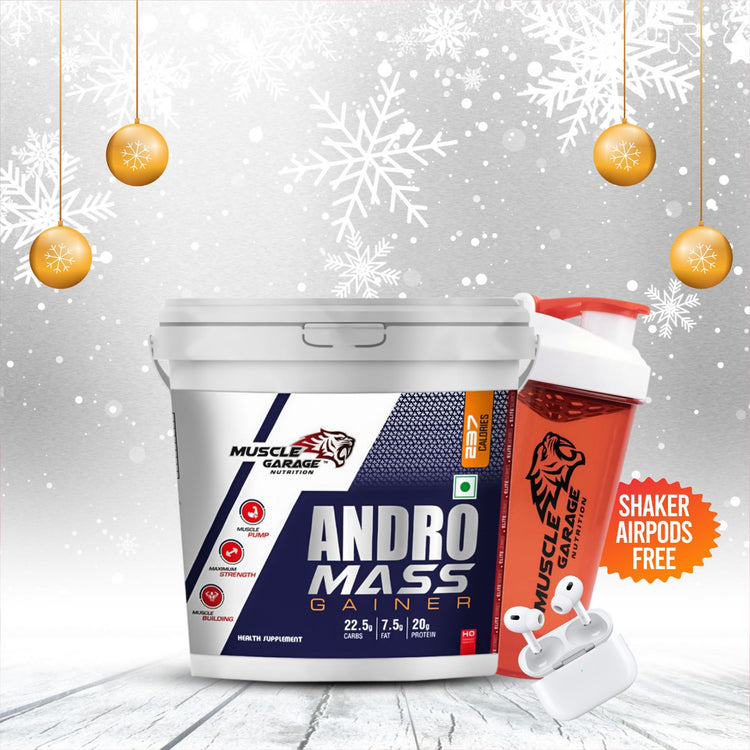 MG ANDRO MASS GAINER (4.5KG, 10LBS), FREE PLASTIC SHAKER & AIRPODS