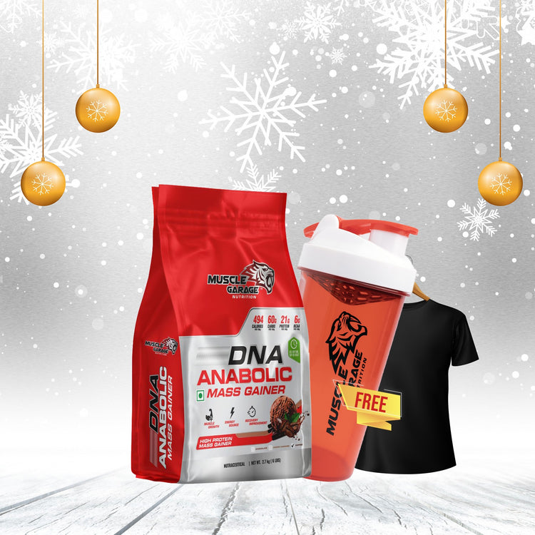 DNA ANABOLIC MASS GAINER - 2.7KG (6LBS), FREE PLASTIC SHAKER & T-SHIRT