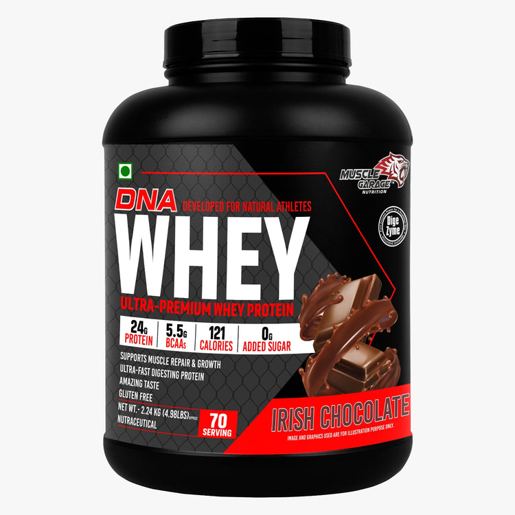 Muscle Garage DNA Whey Ultra-Premium Whey Protein- 70 Servings, 2.24Kg (4.98 Lbs) Get Free Steel Shaker