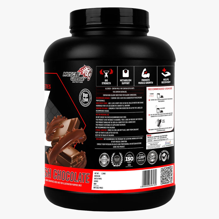 Muscle Garage DNA Whey Ultra-Premium Whey Protein- 70 Servings, 2.24Kg (4.98 Lbs) Get Free Steel Shaker