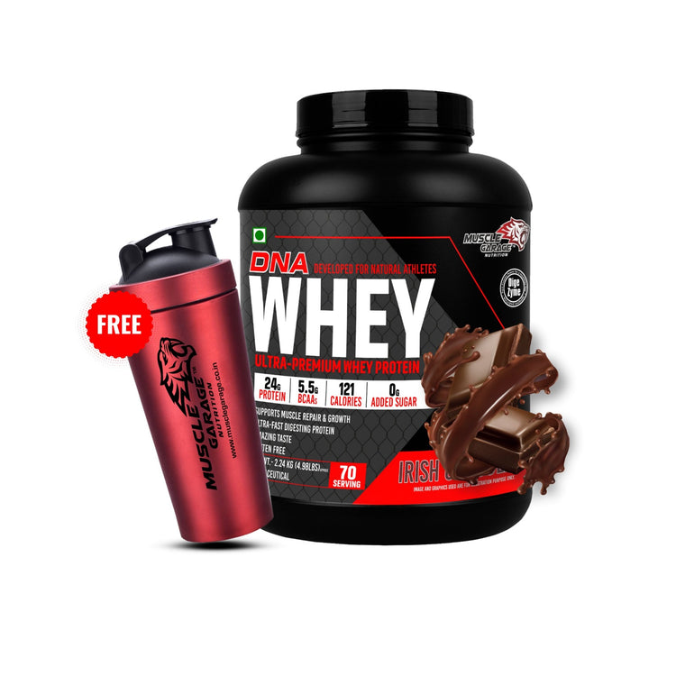 Muscle Garage DNA Whey Ultra-Premium Whey Protein- 70 Servings, 2.24Kg (4.98 Lbs) Get Free Steel Shaker