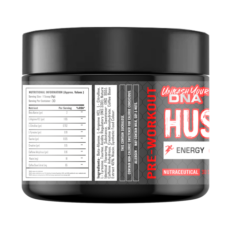 Hustler Pre Workout Powder – 30 Servings | Energy, Focus & Pump | 150mg Caffeine, 2000mg Beta-Alanine